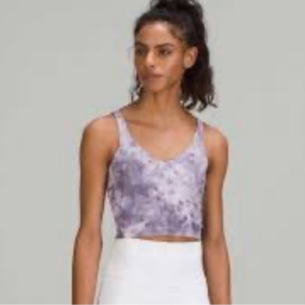 lululemon athletica lavender tie-dye cropped tank